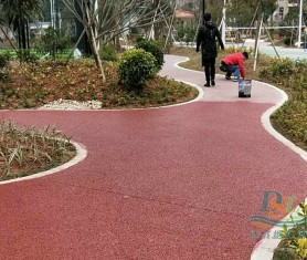 錦廈農民公寓彩色透水地坪項目