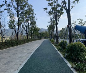 廣州大鵬新區彩色透水瀝青項目施工中