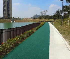 廣州增城蘭綠色透水混凝土施工完成啦！