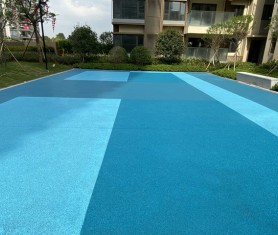 廣東彩色透水地坪施工完畢！等待甲方驗收