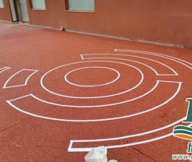 佛山南海區創客時代公園彩色透水瀝青地坪畫線