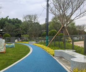 【廣州地石麗】彩色透水瀝青現場施工！